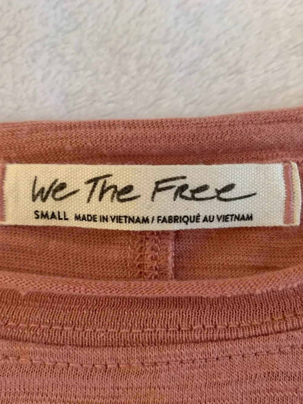 Free People We The Free Natasha Ruched Slub Tee Blush Pink Top S